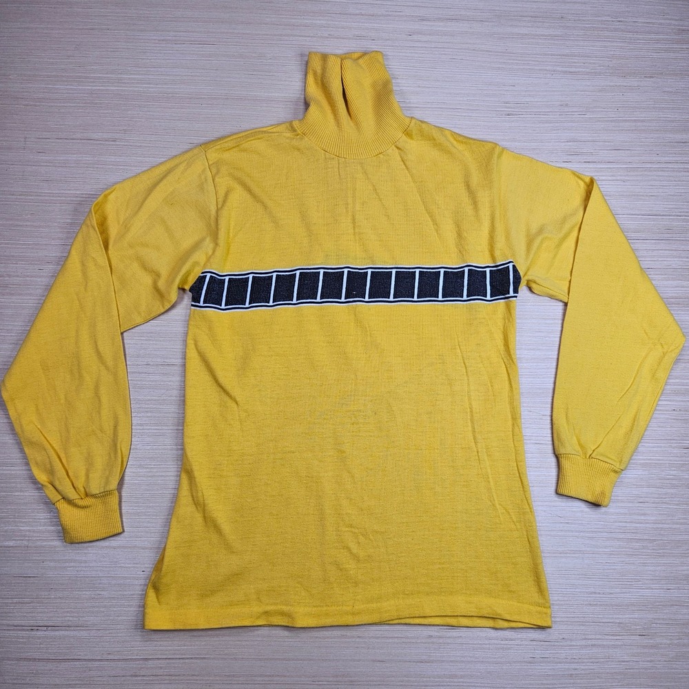 Vintage Yamaha Racing‎ Molly Design Turtle Neck Sweater Mens L Yellow  READ SIZE